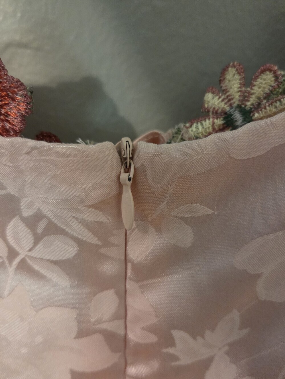 Lulus Womens Ethereal Muse Light Pink Satin Embroidered Midi Slip Dress. Sz S - Picture 11 of 12